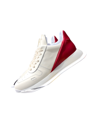 Rick Owens Cream and Red Low-Top Sneakers
