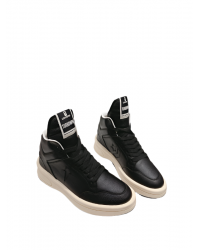 Rick Owens Black and White High-Top Sneakers