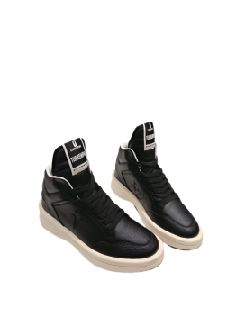 Rick Owens Black and White High-Top Sneakers