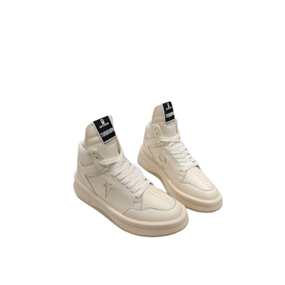 Rick Owens Cream High-Top Sneakers