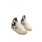 Rick Owens Cream and Black High-Top Sneakers
