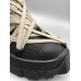 Rick Owens Black High-Top Sneakers with Beige Straps