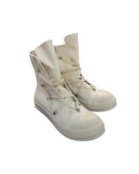 Rick Owens High-Top Canvas Boots - Cream
