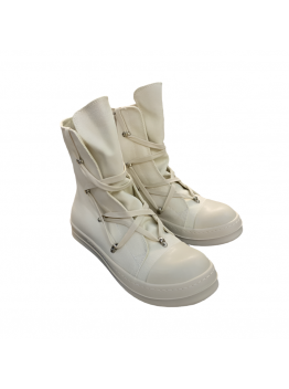 Rick Owens High-Top Canvas Boots - Cream