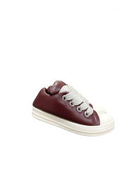 Rick Owens Burgundy Low-Top Sneakers