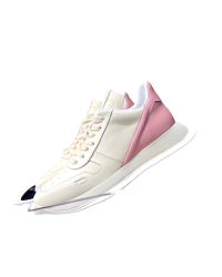 Rick Owens Cream and Pink Low-Top Sneakers