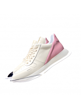 Rick Owens Cream and Pink Low-Top Sneakers
