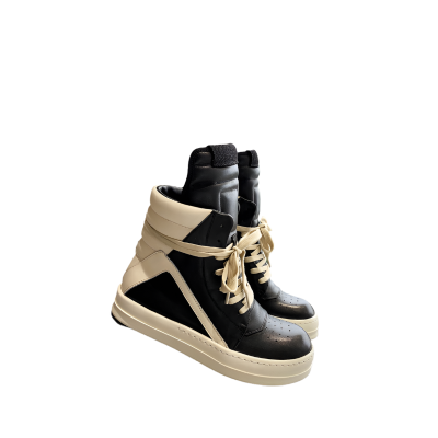 Rick Owens Geobasket Sneakers - Black and Cream
