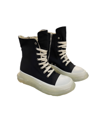 Rick Owens High-Top Canvas Boots - Black with Translucent Sole
