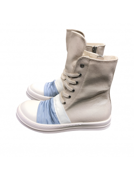 Rick Owens Lace-Up Canvas Boots