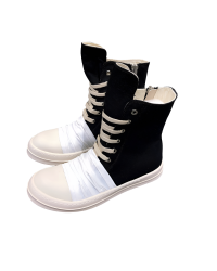 Rick Owens Lace-Up Canvas Boots
