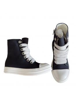 Rick Owens Black High-Top Sneakers