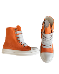 Rick Owens Orange High-Top Sneakers