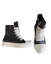 Rick Owens Black High-Top Sneakers