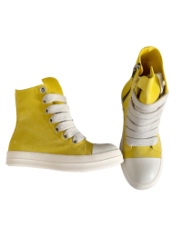 Rick Owens Yellow High-Top Sneakers