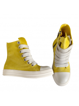 Rick Owens Yellow High-Top Sneakers