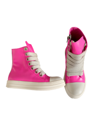 Rick Owens Pink High-Top Sneakers