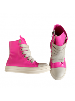 Rick Owens Pink High-Top Sneakers