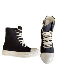 Rick Owens Black High-Top Sneakers