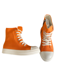 Rick Owens Orange High-Top Sneakers
