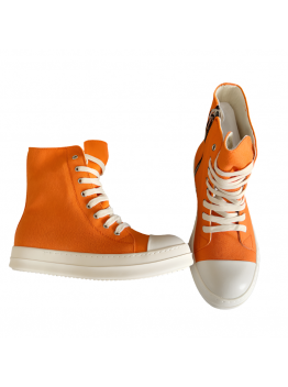 Rick Owens Orange High-Top Sneakers