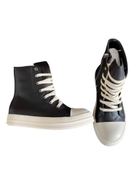 Rick Owens Black High-Top Sneakers