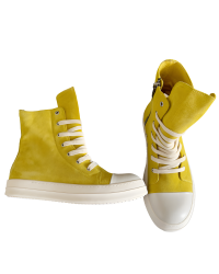 Rick Owens Yellow High-Top Sneakers