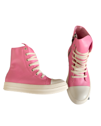 Rick Owens Hot Pink High-Top Sneakers