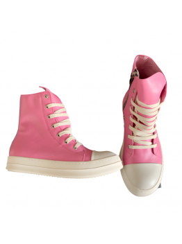 Rick Owens Hot Pink High-Top Sneakers