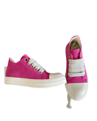 Rick Owens Pink Suede Low-Top Sneakers