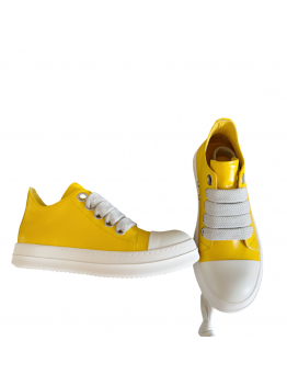 Rick Owens Yellow Low-Top Sneakers