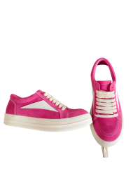 Rick Owens Pink Suede Low-Top Sneakers