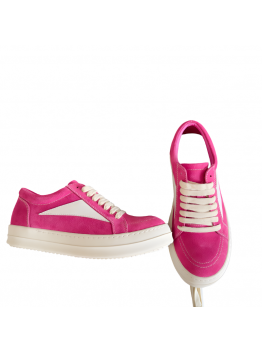 Rick Owens Pink Suede Low-Top Sneakers