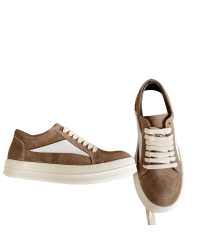 Rick Owens Brown Suede Low-Top Sneakers