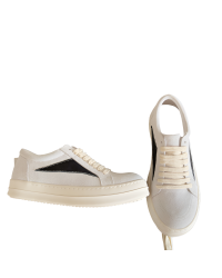 Rick Owens White Suede Low-Top Sneakers
