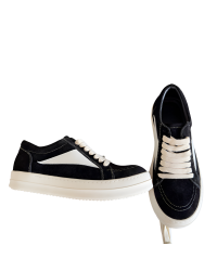 Rick Owens Black Suede Low-Top Sneakers
