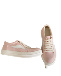 Rick Owens Pink Canvas Low-Top Sneakers