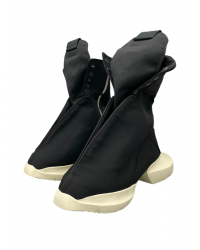 Rick Owens Black High-Top Canvas Boots