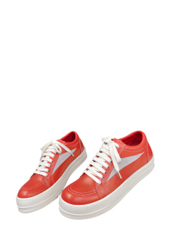 Rick Owens Low-Top Sneakers - Red Leather