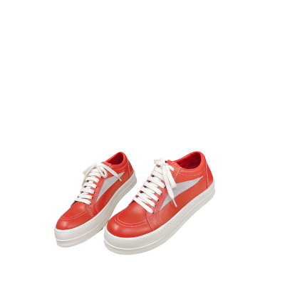 Rick Owens Low-Top Sneakers - Red Leather