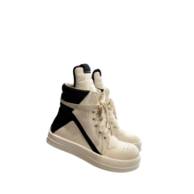 Rick Owens Geobasket Sneakers - Cream and Black