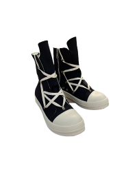 Rick Owens High-Top Canvas Boots - Black and White