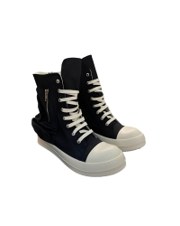 Rick Owens High-Top Nylon Boots - Black and White