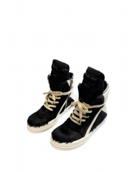 Rick Owens Geobasket Sneakers - Black Pony Hair