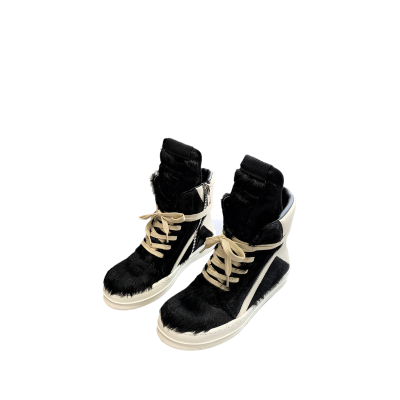 Rick Owens Geobasket Sneakers - Black Pony Hair