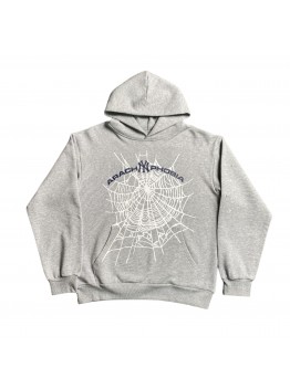 SP5DER ARACH NY PHOBIA HOODIE ASH GREY