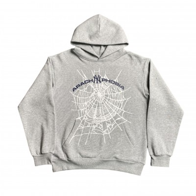 SP5DER ARACH NY PHOBIA HOODIE ASH GREY