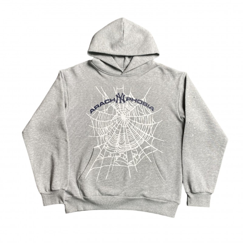SP5DER ARACH NY PHOBIA HOODIE ASH GREY