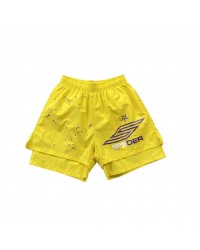 SP5DER DOUBLE LAYER SHORTS YELLOW