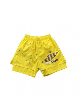 SP5DER DOUBLE LAYER SHORTS YELLOW